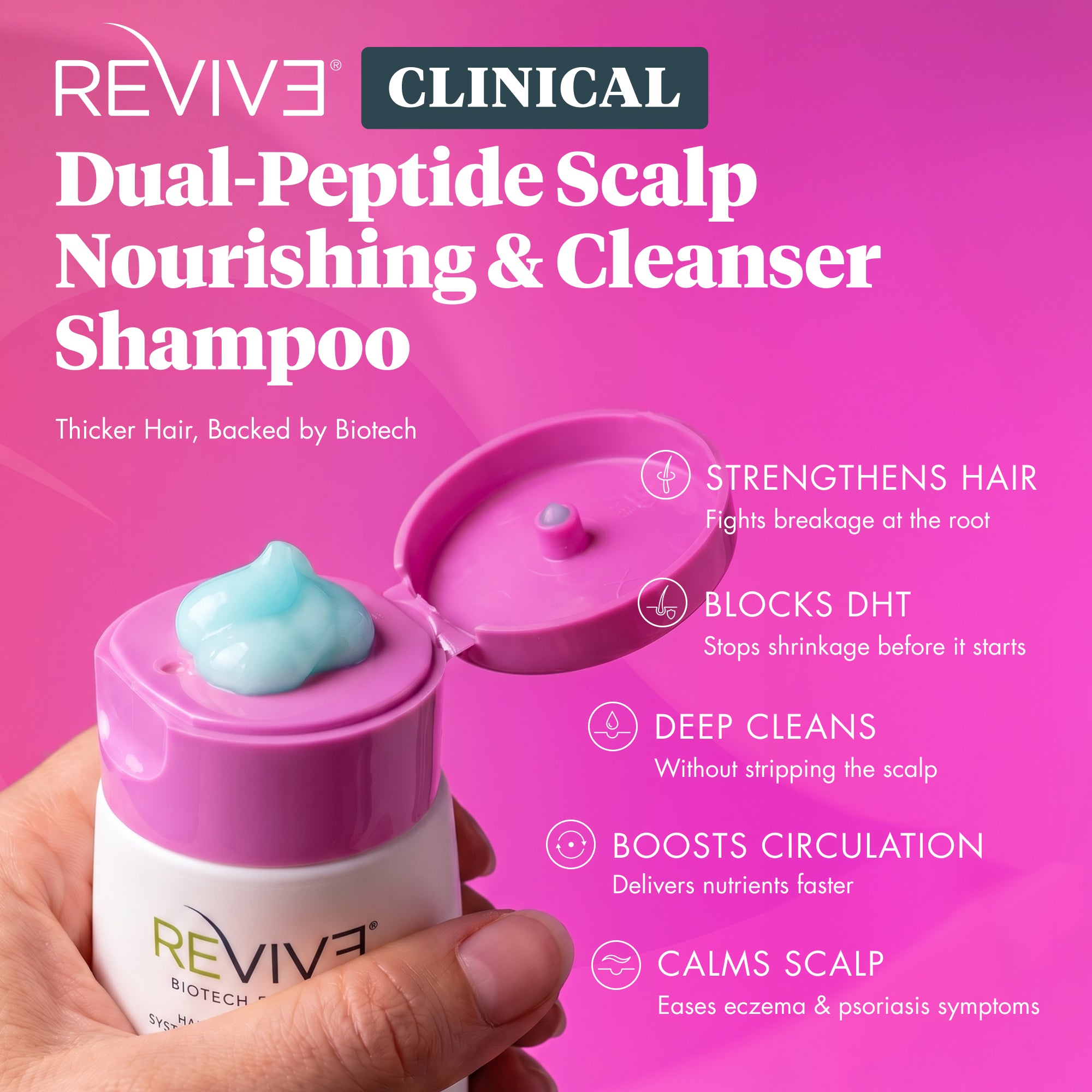 REVIVE 3 CLINICAL – Dual-Peptide SCALP NOURISHING & CLEANSER Shampoo 8.1oz/240ml